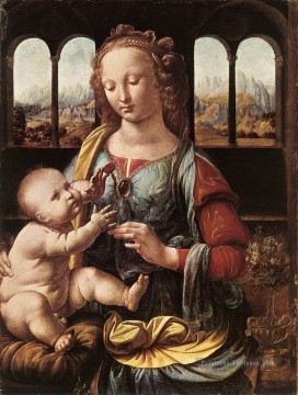 Léonard de Vinci œuvres - La Vierge de l’Oeillet Léonard de Vinci